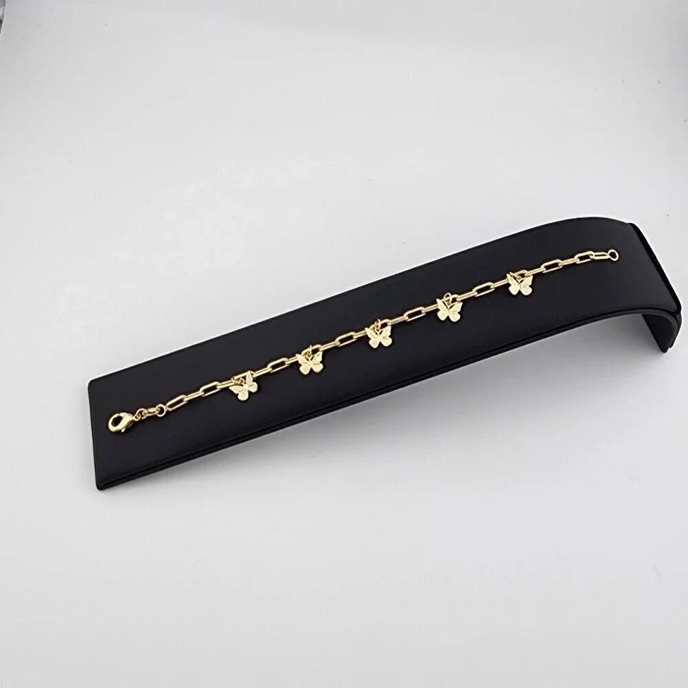 Brand New Brazilan 18k Gold Filled Multi Butterflies Bracelet